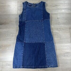 Limited Too Girls Size‎ 16 Patchwork Denim Shirt Dress Zip Close